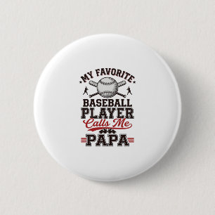 Badge Rond 5 Cm Papa baseball dessin vectoriel gravure vintage_1