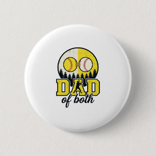 Badge Rond 5 Cm Papa Baseball Softball des Deux Conception Vectori