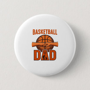 Badge Rond 5 Cm Papa basket-ball dessin de t-shirt avec gravure vi