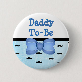Badge Rond 5 Cm Papa bleu d'arc et de moustache à être bouton de