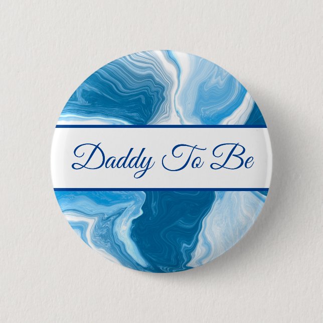Badge Rond 5 Cm Papa | Bouton Baby shower du garçon (Devant)