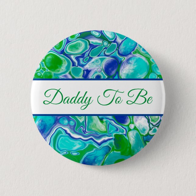 Badge Rond 5 Cm Papa | Bouton Baby shower du garçon (Devant)