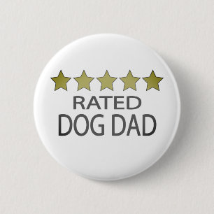 Badge Rond 5 Cm Papa chien cinq étoiles