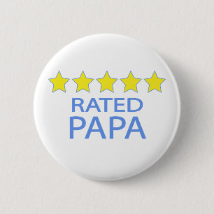 Badge Rond 5 Cm Papa cinq étoiles