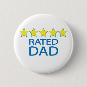 Badge Rond 5 Cm Papa cinq étoiles