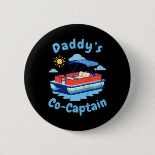 Badge Rond 5 Cm Papa de la plaisance Copilote du bateau à ponton E