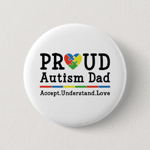Badge Rond 5 Cm Papa de l'autisme fier