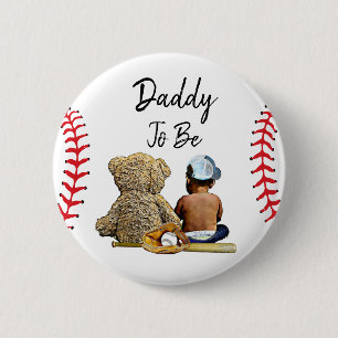 Badge Rond 5 Cm Papa doit être d'un bouton de Baby shower Lil Slug