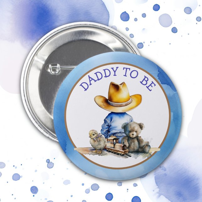 Badge Rond 5 Cm Papa doit être un Lil' Cowboy | BABY SHOWER (Créateur téléchargé)