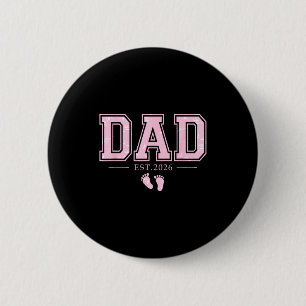 Badge Rond 5 Cm Papa Est 2026 Fête Des Pères Première Fois Papa D'