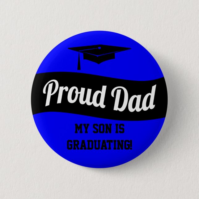 Badge Rond 5 Cm Papa fier - bouton d'obtention du diplôme (Devant)