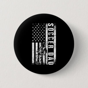 Badge Rond 5 Cm Papa footballeur Drapeau États-Unis Équipe de foot