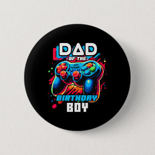 Badge Rond 5 Cm Papa Of The Birthday Boy Matching Video Game Birth