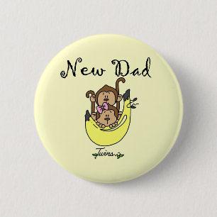 Badge Rond 5 Cm Papa of Twins Boy and Girl Tshirts and Gifts