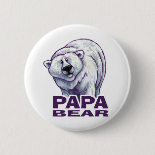 Badge Rond 5 Cm Papa Ours Polaire