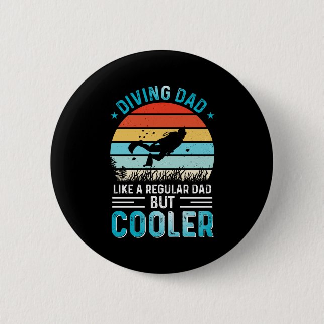Badge Rond 5 Cm Papa plongeur (Devant)