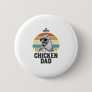 Badge Rond 5 Cm Papa Poule Vintage Sunset Drôle Amateur de Poule S