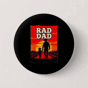 Badge Rond 5 Cm Papa radical père et fils agriculteur western couc