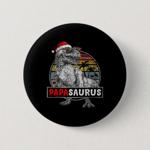 Badge Rond 5 Cm Papa Saurus T Rex Dinosaure Noël Famille Matchi