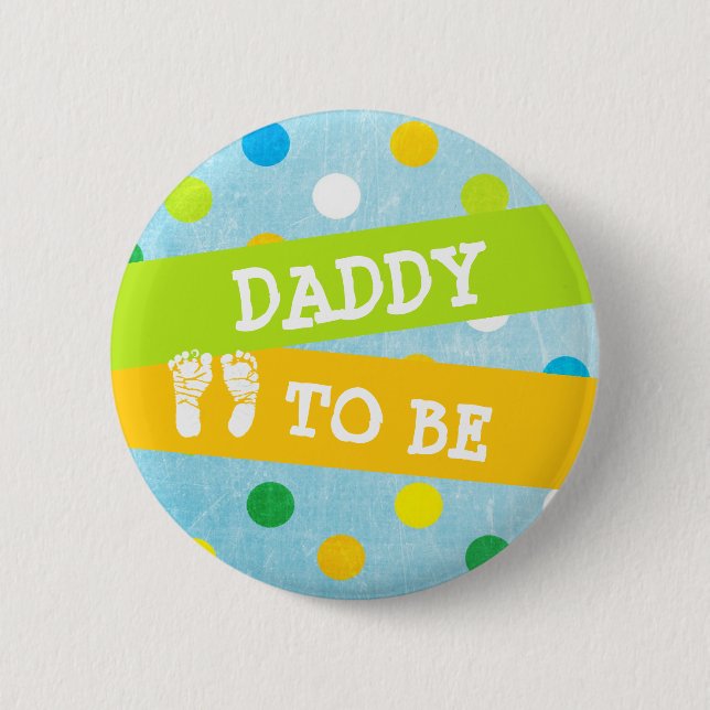 Badge Rond 5 Cm Papa sera Baby shower Bouton (Devant)