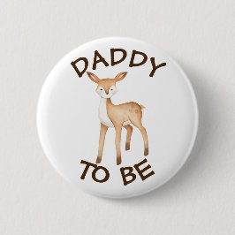 Badge Rond 5 Cm Papa sera Bois Animaux Bouton Baby shower