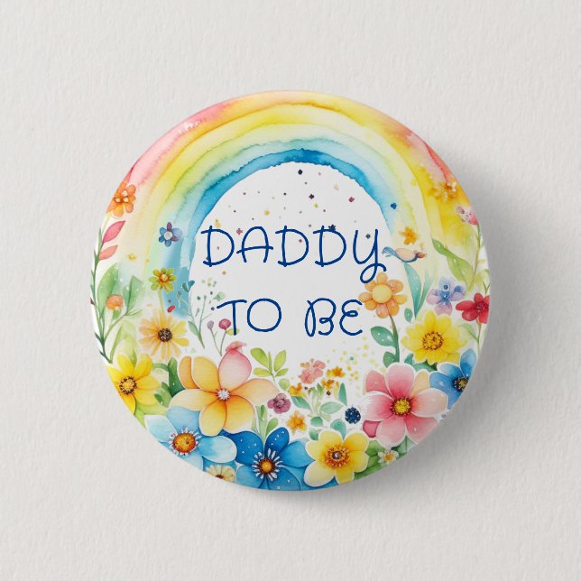 Badge Rond 5 Cm Papa sera | Bouton Baby shower (Devant)