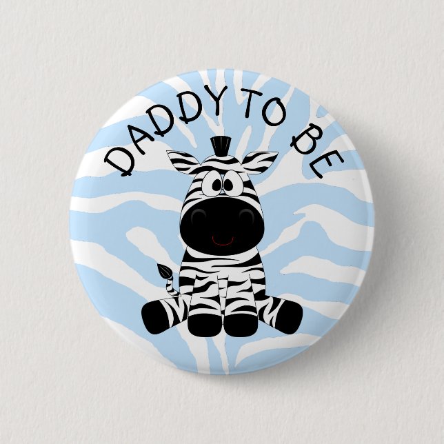 Badge Rond 5 Cm Papa sera Zebra Baby shower bouton (Devant)