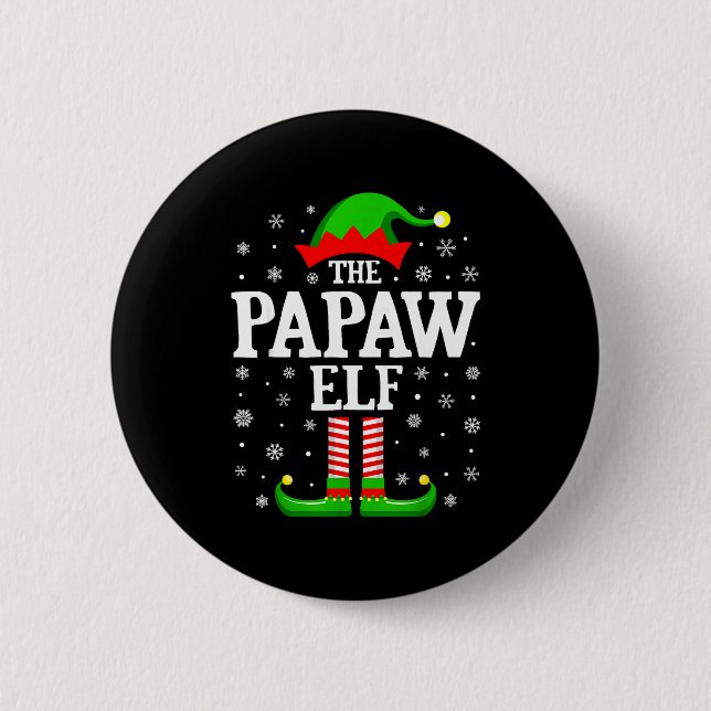 Badge Rond 5 Cm Papaw Elf Funny Christmas Family Matching  (Devant)