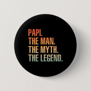 Badge Rond 5 Cm Papi Cool Pour Hommes Papa Grand-père Homme Mythe