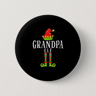 Badge Rond 5 Cm Papi elf Noël pyjama de Noël assorti
