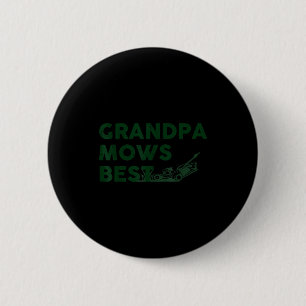 Badge Rond 5 Cm Papi ramasse la pelouse tondeuse à gazon vintage j