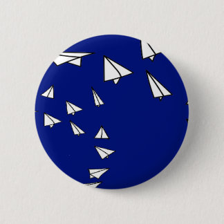 Badge Rond 5 Cm Papier blanc plans en bleu
