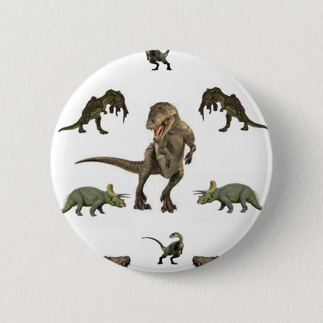 Badge Rond 5 Cm Papier Dinosaure (Devant)
