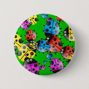 Badge Rond 5 Cm Papier peint de coccinelle