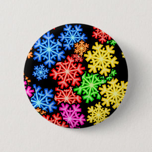 Badge Rond 5 Cm Papier peint de flocon de neige