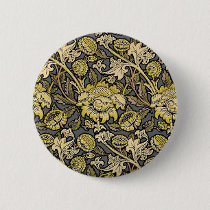 Badge Rond 5 Cm Papier peint Floral Arts Crafts de William Morris