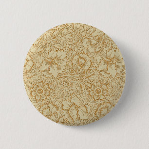 Badge Rond 5 Cm Papier peint floral Poppy de William Morris