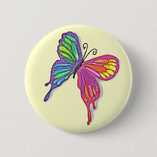 Badge Rond 5 Cm Papillon