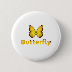 Badge Rond 5 Cm Papillon
