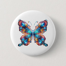 Badge Rond 5 Cm Papillon