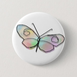 Badge Rond 5 Cm Papillon