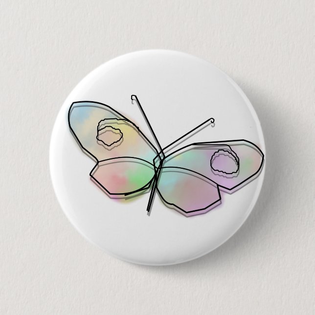 Badge Rond 5 Cm Papillon (Devant)