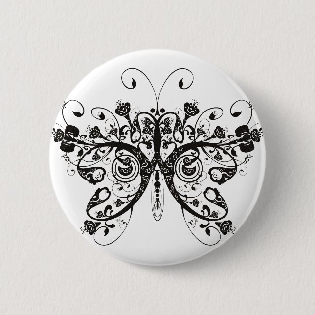 Badge Rond 5 Cm Papillon (Devant)