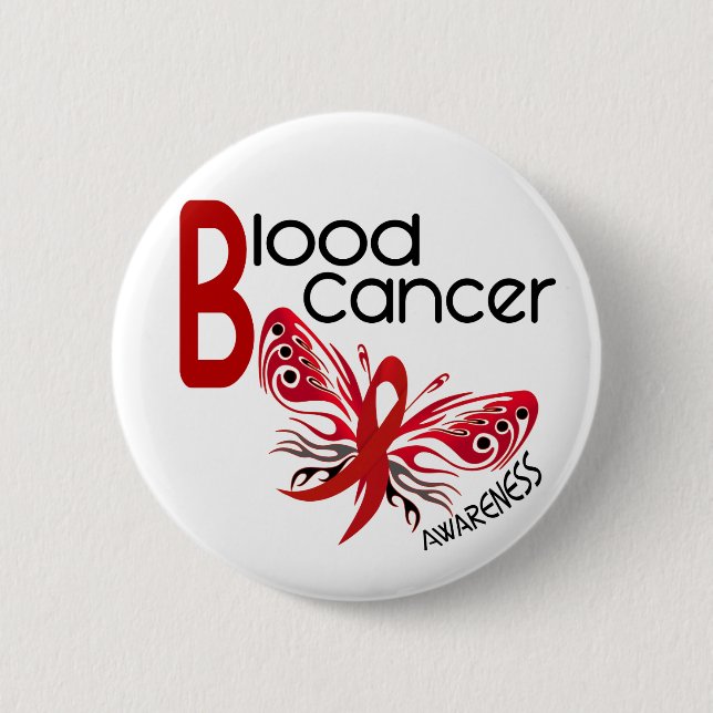 Badge Rond 5 Cm PAPILLON 3,1 de Cancer de sang (Devant)