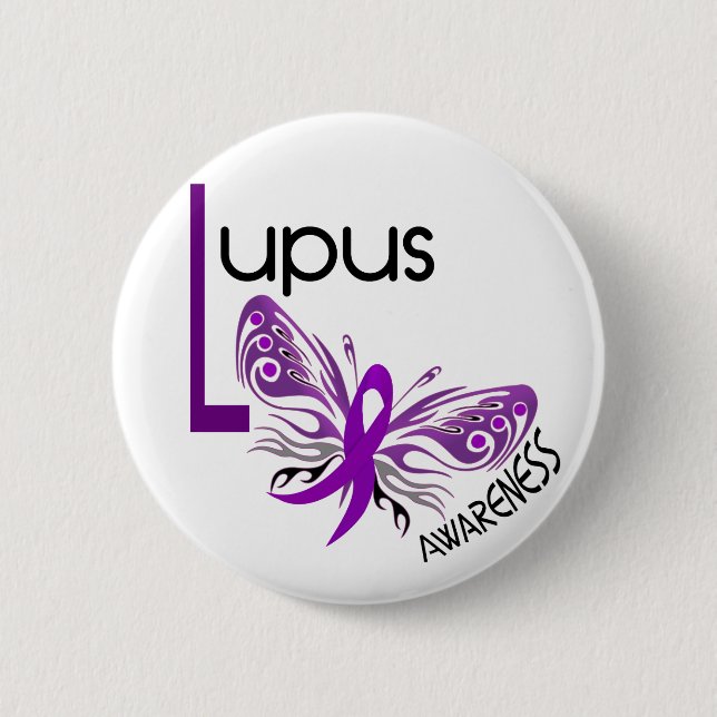 Badge Rond 5 Cm PAPILLON 3,1 de lupus (Devant)
