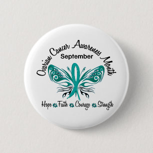 Badge Rond 5 Cm Papillon 3,2 de mois de conscience de Cancer