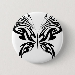 Badge Rond 5 Cm Papillon Abstrait