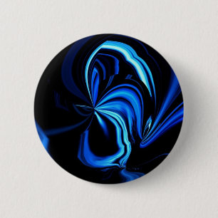 Badge Rond 5 Cm Papillon bleu Abstrait