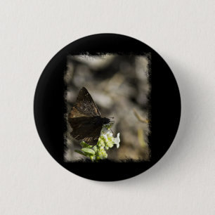Badge Rond 5 Cm Papillon Brown