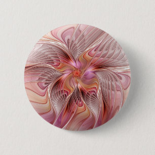 Badge Rond 5 Cm Papillon coloré abstrait art fantastique fractal